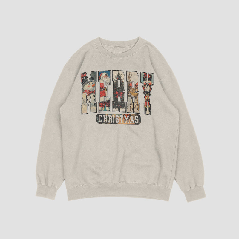 Merry Christmas White Crewneck Sweatshirt