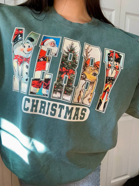 Merry Christmas White Crewneck Sweatshirt