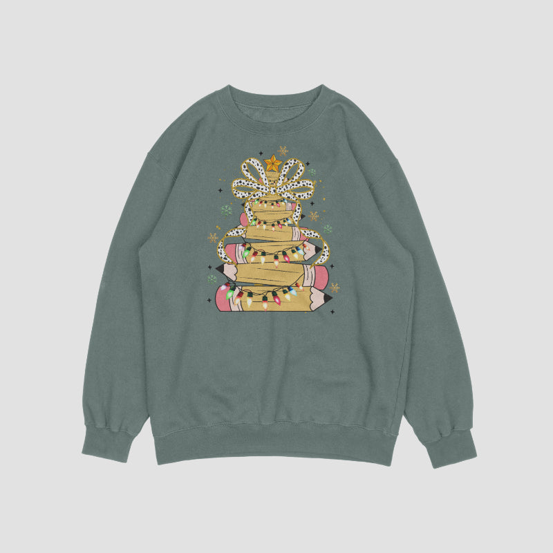Pencil Christmas Tree Sweatshirt