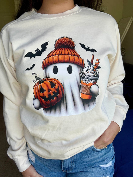 Coffee Pumpkin Ghost Sweat Shirt